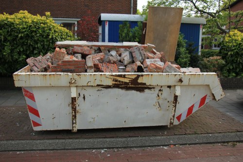 Rubbish removal team working in a London residential street
