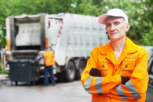 Person using a website for waste removals services with assistive support