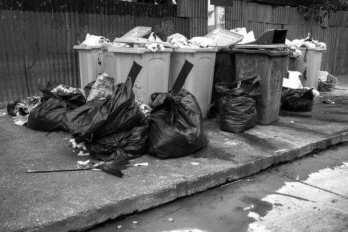 Professional team preparing for hoarder clearance in a London home