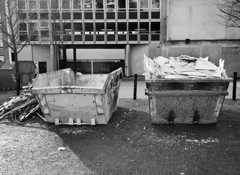 Trash collection team handling rubbish removal in a London street