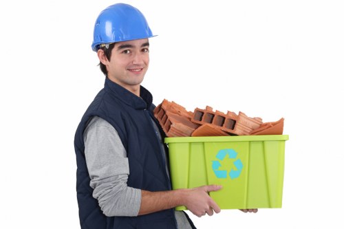 Final stage of professional waste clearance leaving a clean space