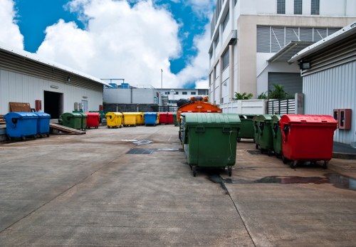 Local team handling bulky waste collection on a London street with restricted access