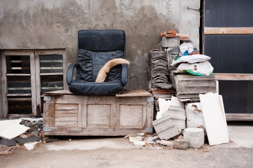 Sorted household items ready for removal during a house clearance in London