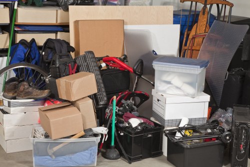 Prepared rubbish and bulky items arranged for collection in London