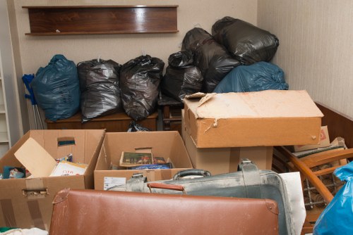 Bulky rubbish and mixed household items ready for removal